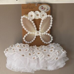 Elly & Emmy Floral Tutu Set with Wings and headband  0-12 months